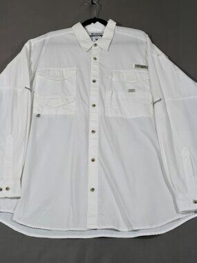 Columbia PFG Bahama II Shirt Mens XL White Vented Fishing Long Sleeve NWOT